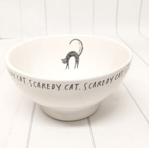 Rae Dunn Scaredy Cat Bowl - White and Black